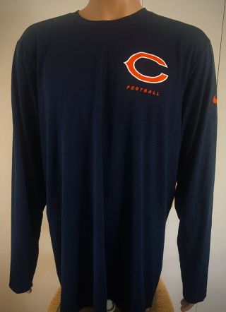 Nike On Field Apparel Dri - Fit Chicago Bears Long Sleeve Shirt Xl Nfl Football
