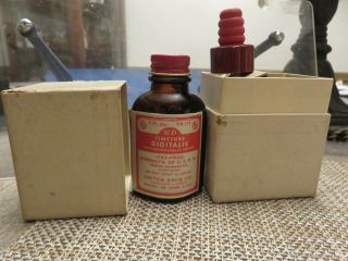 Vintage United Drug Co.  Tincture Digitalis Empty Amber Bottle,  Carton & Dropper