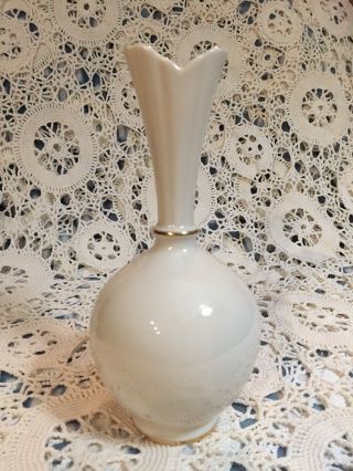 Lenox Cream Vase Rose Bud And Flower Gold Gilding Made in USA 8 