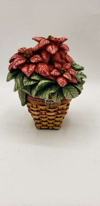 Longaberger Harmony Kingdom Poinsettia Basket Figurine