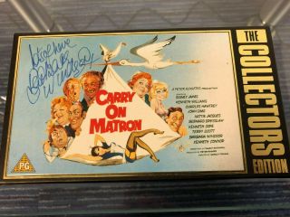 Hand Signed By Barbara Windsor Carry On Matron Video Cassette Tape Vhs Collector