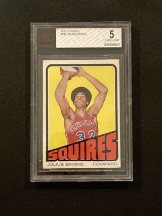 1972 - 73 Topps Julius Erving Bvg / Bgs 5 Ex Rookie Rc 195 Iconic Card
