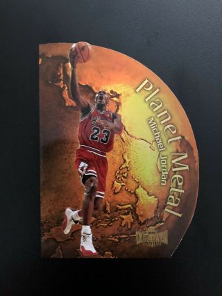 Michael Jordan 1998 - 99 Skybox Metal Universe Planet Metal Die - Cut