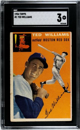 1954 Topps 250 Ted Williams Sgc 3 Hof