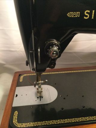 Vintage Black Singer 319W Sewing Machine w/ Piano Keys G16028C 5
