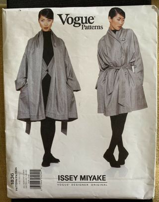 Vintage Issey Miyake Vogue Uncut Sewing Pattern 1836 Coat And Belt All Sizes