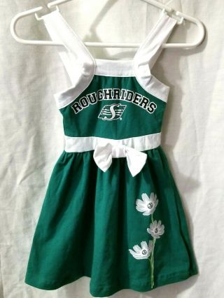 Cfl Baby Girls 0 - 3 Months Saskatchewan Roughriders Green Dress Euc Klutch