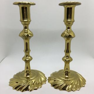 2 Colonial Williamsburg Virginia Metalcrafters Brass Candlesticks Cw16 - 10