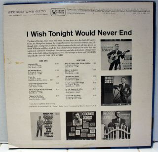Rare Country LP - George Jones - I Wish Tonight Would Never End - United Artists 2