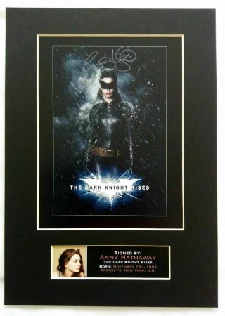 The Dark Knight Rises Anne Hathaway Catwoman Mounted Signed Autograph Print