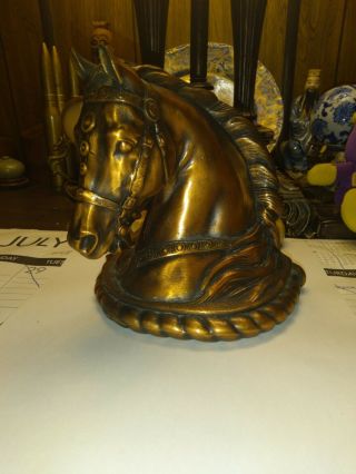 (1) Bookend Gladys Brown Dodge Inc Bronze Copper Antique Horse Head 1946