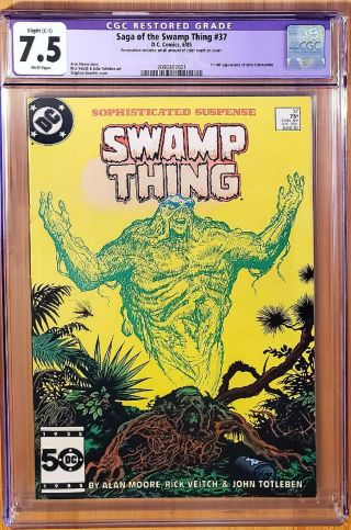 The Saga Of Swamp Thing 37 Cgc 7.  5 1st Full Apearance John Constantine Key