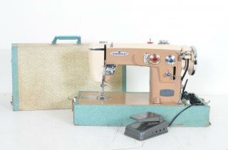 Vintage Wizard Premier Zigzag Precision Built Sewing Machine Japan Mid Century