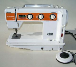 Elna Air Electronic Tsp Sewing Machine - Runs/powers On - W/ Foot Pedal,  Case