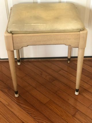 Vintage Sewing Machine Bench Stool Blonde Storage Singer Chair