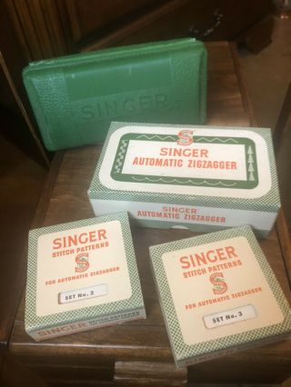 Vintage Singer Buttonholer,  Automatic Zigzagger & Stitch Patterns No.  1 & 2