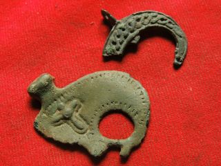 Ancient bronze rare Moon pendant for restoration of Vikings 10 - 12 centuries 2