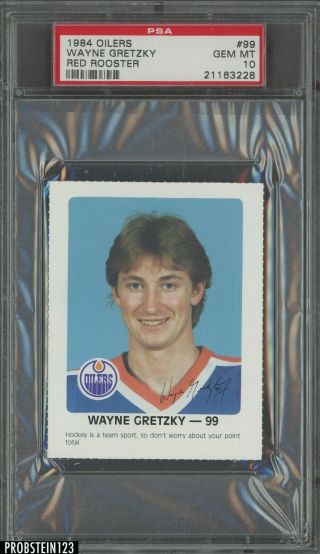1984 Edmonton Oilers Red Rooster Hockey 99 Wayne Gretzky Hof Psa 10 Gem