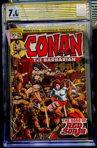 Conan The Barbarian 24 Cgc 7.  0 Ss Roy Thomas 1st Full Appearance Red Sonja
