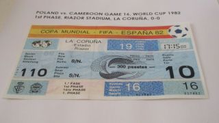 Fifa World Cup 1982 Ticket Game 16 Cameroon V Poland
