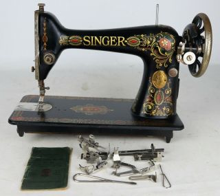 Antique 1923 Singer Model 66 Red Eye Decal Treadle Sewing Machine Head,