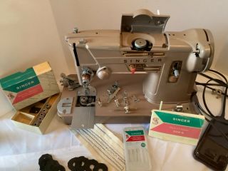 Singer 328k Style - O - Matic Sewing Machine; Fully,  Cleaned W Accessories