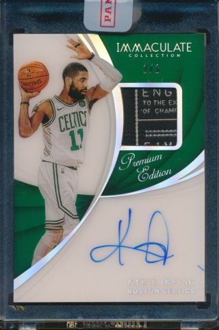 2018 - 19 Panini Immaculate Kyrie Irving Premium Edition Tag Patch Auto 1/3