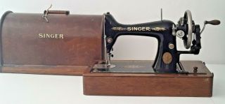 1916 Singer Hand Crank Sewing Machine 99 99k Case Key And Smooth