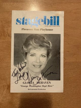 Gloria Dehaven Autographed Playbill