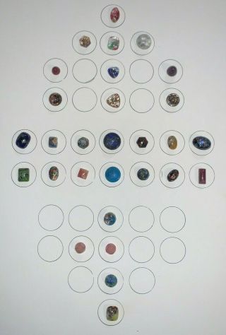29 Glass Buttons Key Shank 20th C Leo Popper Glass 1840 - 1917 Buttons