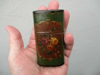 A Georgian/victorian Hand Painted Sewing Needle Case C1800/40