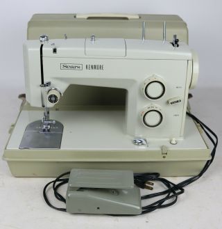 Vintage Sears Kenmore Model 158.  15150 Domestic Sewing Machine W/ Case -