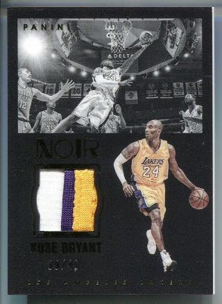 Kobe Bryant 2015 - 16 Panini Noir Basketball Game Worn Patch Jersey /49 Lakers