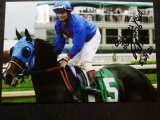 Pat Day Authentic Hand Signed Autograph 4x6 Photo - Hof Horse Racing Jockey