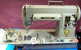 Singer 301a Sewing Machine Long Bed With Attachments And Case