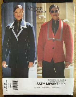Vintage Issey Miyake Vogue Uncut Sewing Pattern 1481 Jacket Sizes 14 - 16 - 18