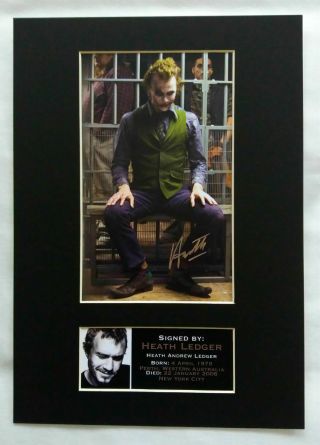 Heath Ledger Batman The Dark Knight The Joker Mounted Signed Autograph