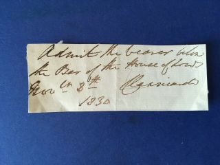 1st Marquess Of Clanricarde - M.  P.  & Postmaster General - Small Signed Note