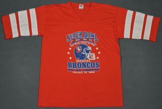 Denver Broncos Vintage 1988 Bowl Xxii T - Shirt Xl Trench Usa Single Stitch