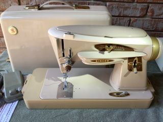 Singer 503a Sewing Machine,  Slantomatic With Case And Accessories.  Vintage,  Mcm