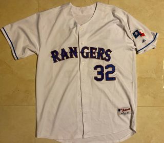 Majestic Texas Rangers Josh Hamilton Stitched White Jersey Sz 54