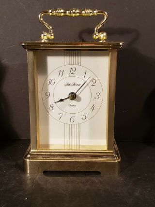 Seth Thomas Model No.  242 Cherish Mantel Desk Clock Metal Case 3.  5x2.  5x5 "