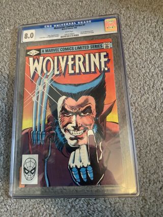 Wolverine Limited Series 1 Cgc 8.  0 Classic Frank Miller Marvel Comic 1982