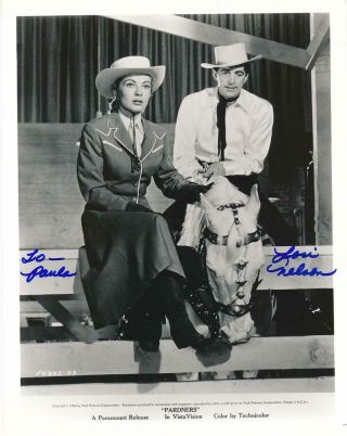 Lori Nelson - Signed Vintage Photograph From " Pardners " With Dean Martin