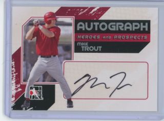 Mike Trout Auto Rc 2011 In The Game Heroes And Prospects Silver Rookie Autograph