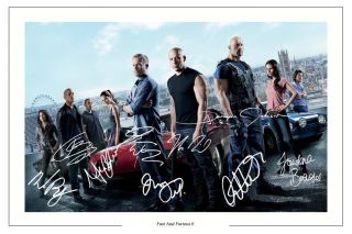 Fast And Furious 6 Cast X 10 Signed Photo Print Autograph Poster Vin Diesel