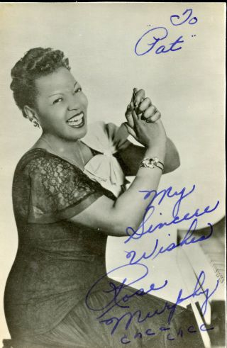 Rose Murphy American Jazz Singer Of Busy Line Signed Photo 3x5 Ins (d52)