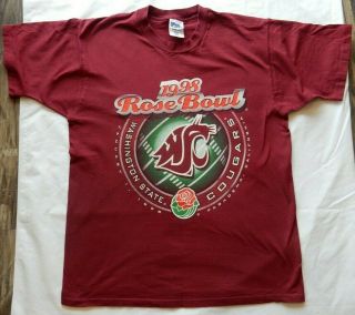 1998 Washington State Cougars Wsu Rose Bowl Pro Player T - Shirt Large - Euc