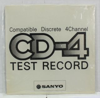Sanyo Cd - 4 Compatible Discrete 4 Channel Quad Test Record 4de - 510 45 Rpm Nm Rare
