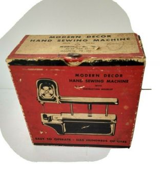 Vintage Modern Decor Hand Sewing Machine Complete